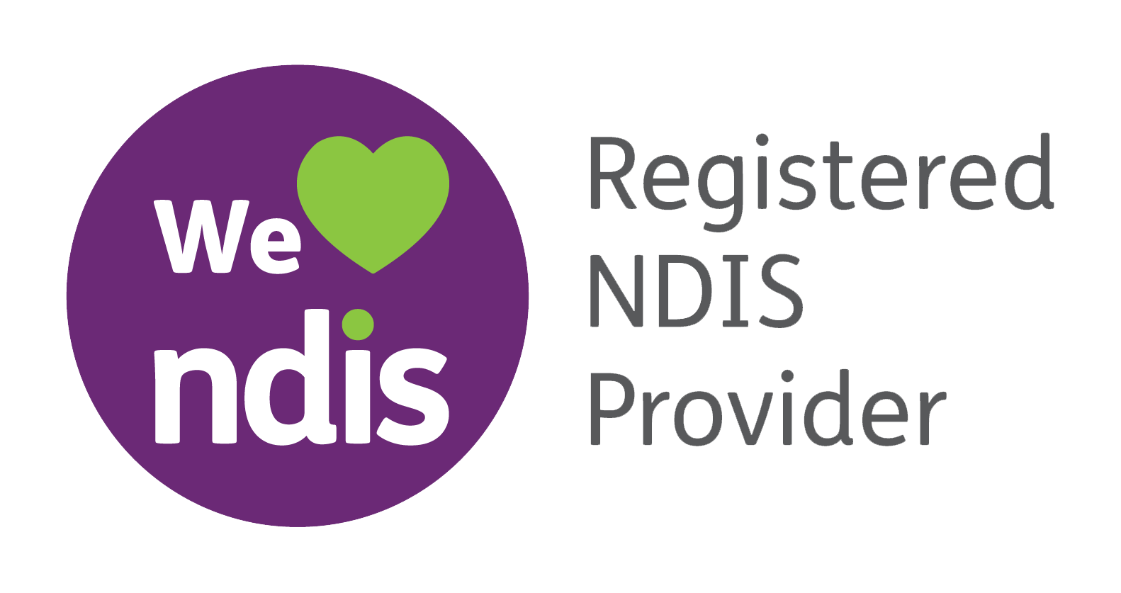 We heart NDIS Registered provider logo transparent